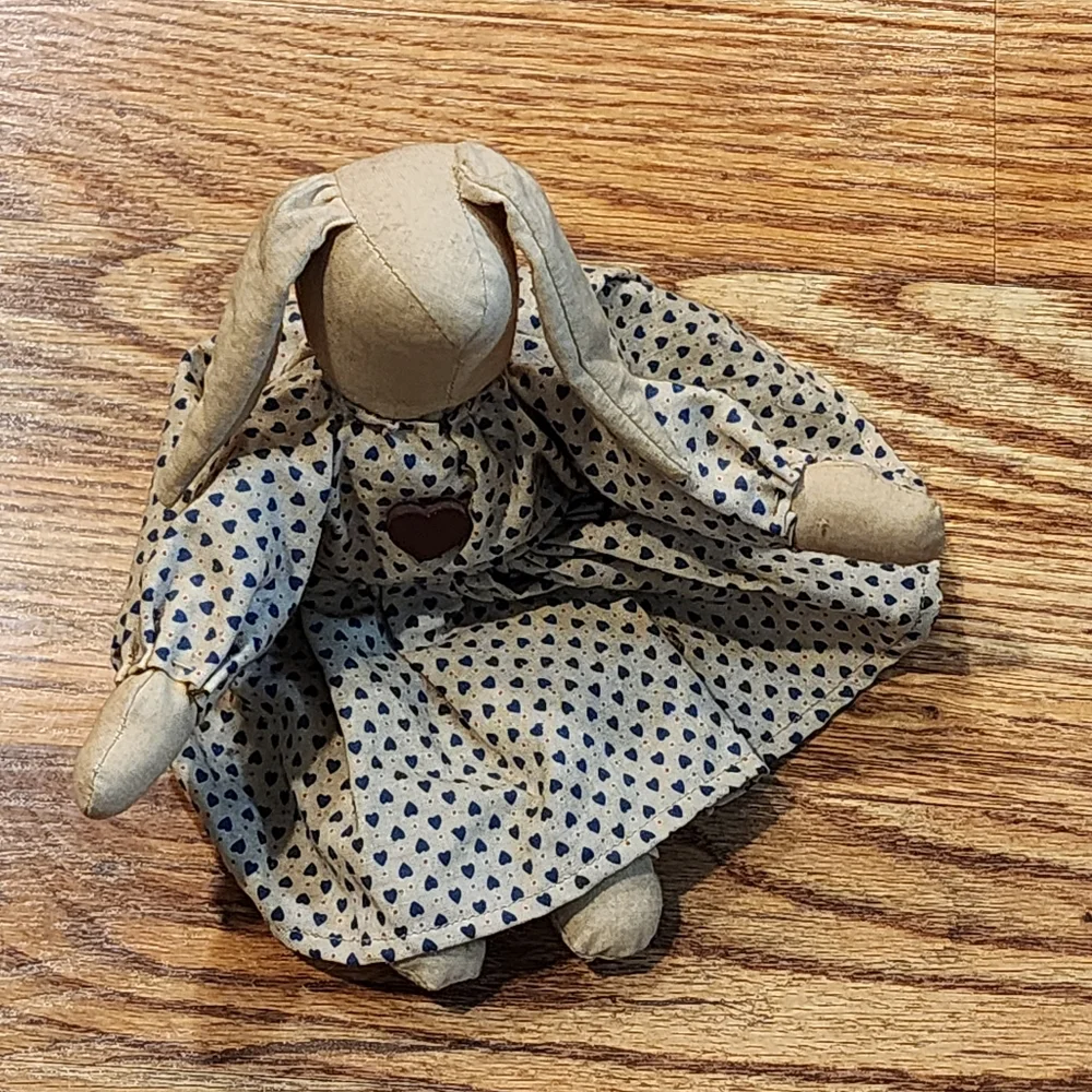 Vintage Rustic Primative Floppy Eared Bunny Rabbit Doll Easter Handmade 8